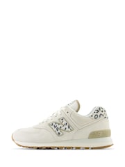 New Balance Cream/Black Womens 574 Trainers - Image 2 of 6