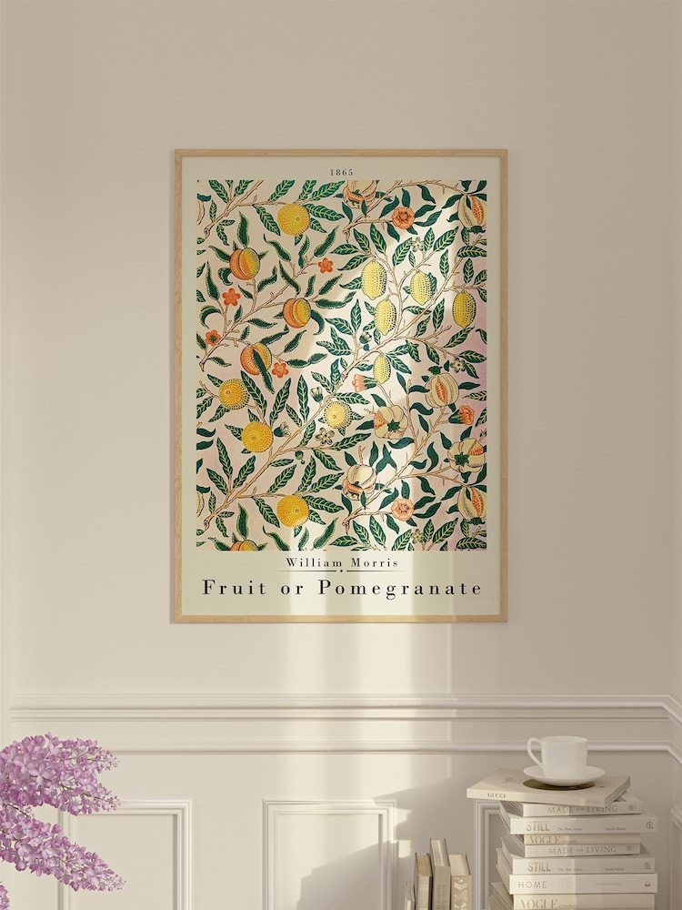 Green William Morris Pomegranate Framed Wall Art - Image 1 of 2
