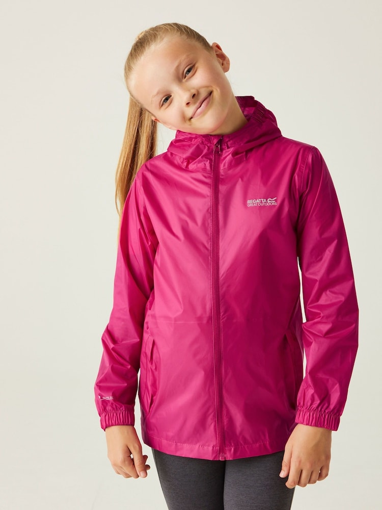 Regatta Pink Kids Waterproof Pack It Jacket III - Image 1 of 5