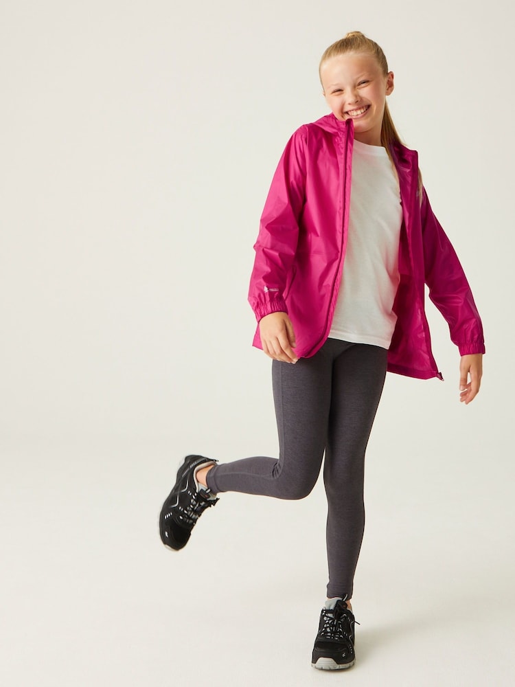 Regatta Pink Kids Waterproof Pack It Jacket III - Image 5 of 5