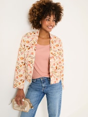 FatFace Ivory Historical Floral Quilted Jersey Jacket - Image 1 of 5