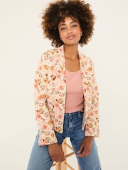 FatFace Ivory Historical Floral Quilted Jersey Jacket - Image 3 of 5