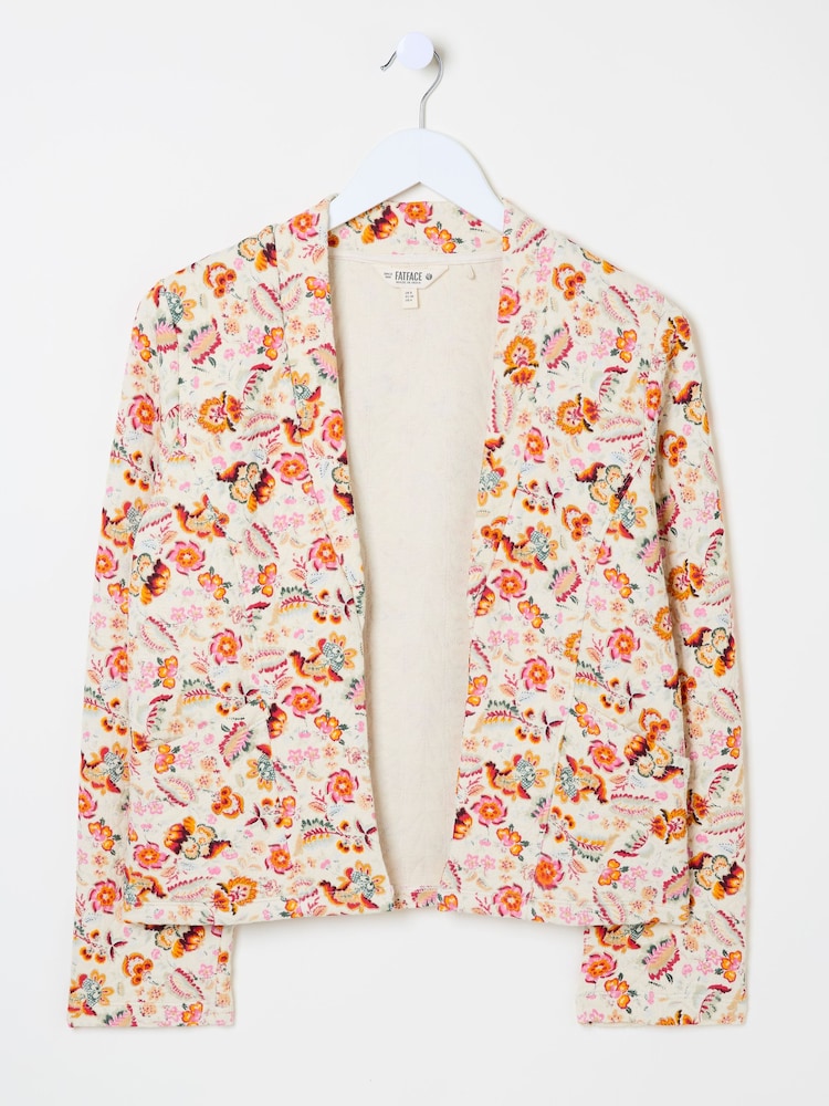 FatFace Ivory Historical Floral Quilted Jersey Jacket - Image 5 of 5