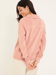 FatFace Jess Nude Pink Popover Jersey Shirt - Image 2 of 8