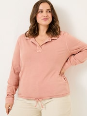 FatFace Jess Nude Pink Popover Jersey Shirt - Image 4 of 8