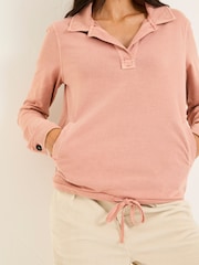 FatFace Jess Nude Pink Popover Jersey Shirt - Image 6 of 8
