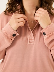 FatFace Jess Nude Pink Popover Jersey Shirt - Image 7 of 8
