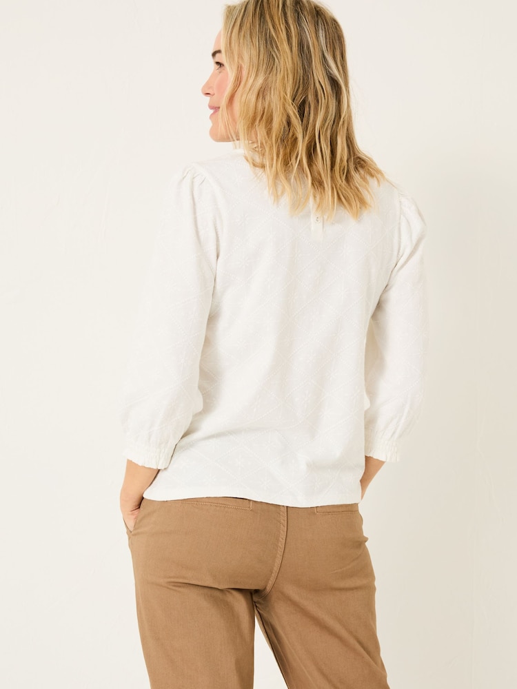FatFace Polly White Broderie Top - Image 3 of 11