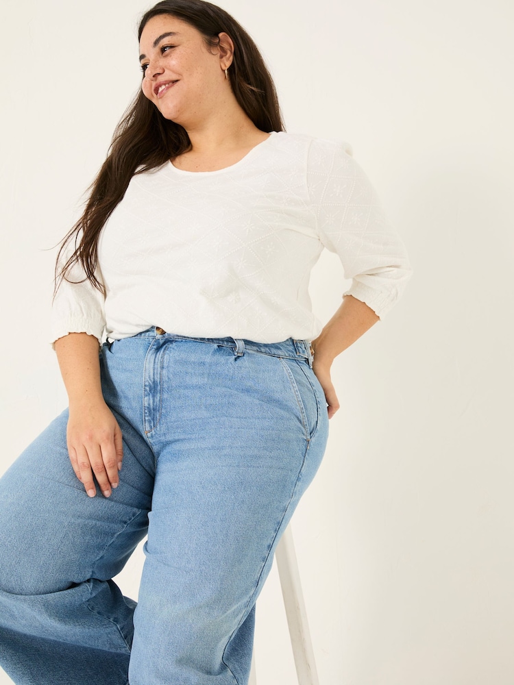 FatFace Polly White Broderie Top - Image 8 of 11