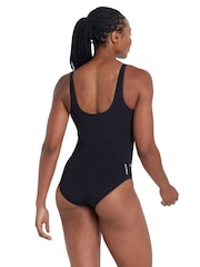 Zoggs Thermal Silver Lined Scoopback Black Swimsuit - Image 2 of 7