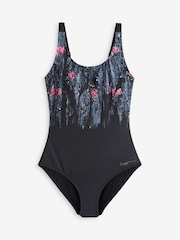 Zoggs Adjustable Scoopback Tummy Control Black Swimsuit - Image 2 of 5