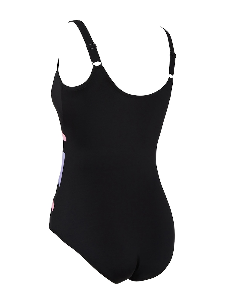 Zoggs Sumatra Adjustable Scoopback Tummy Control Black Swimsuit - Image 6 of 6