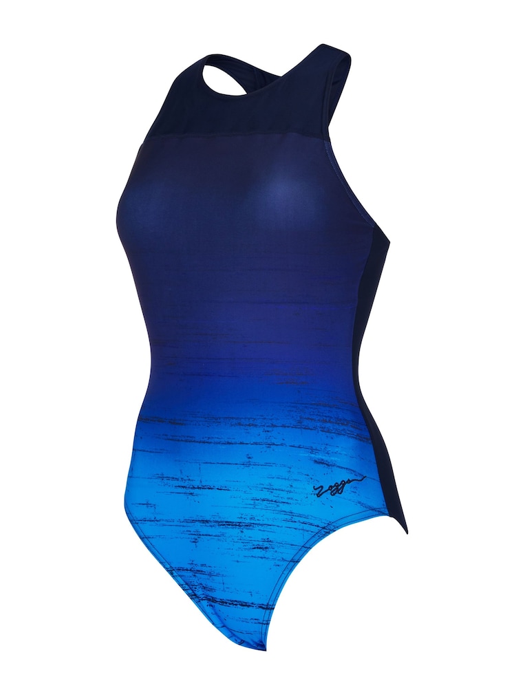 Zoggs Blue Honor Zip Back Swimsuit - Image 6 of 6 Zoggs Blue Honor Zip Back Swimsuit - Image 6 of 6