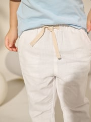White Linen Blend Trousers (3mths-7yrs) - Image 3 of 7
