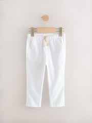 White Linen Blend Trousers (3mths-7yrs) - Image 4 of 7