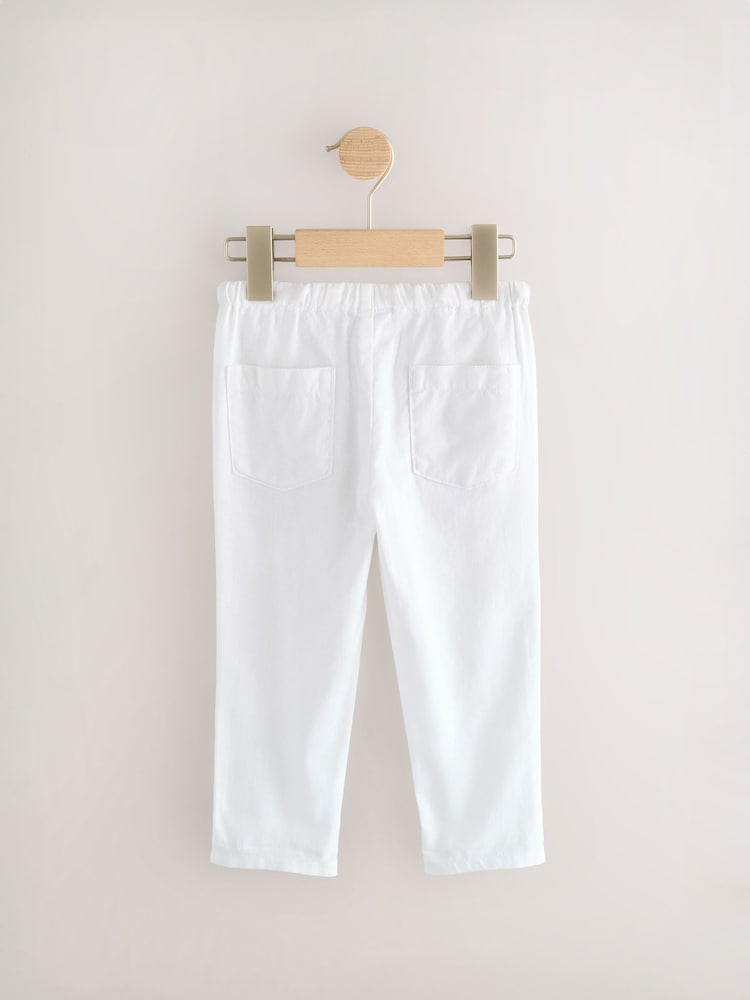 Blanc - Lin Blend Pantalons (3mths-7yrs) - Image 5 of 7