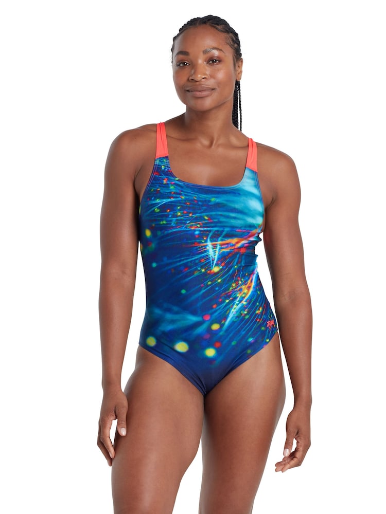 Zoggs Blue Orbital Speedback Swimsuit - Image 1 of 7