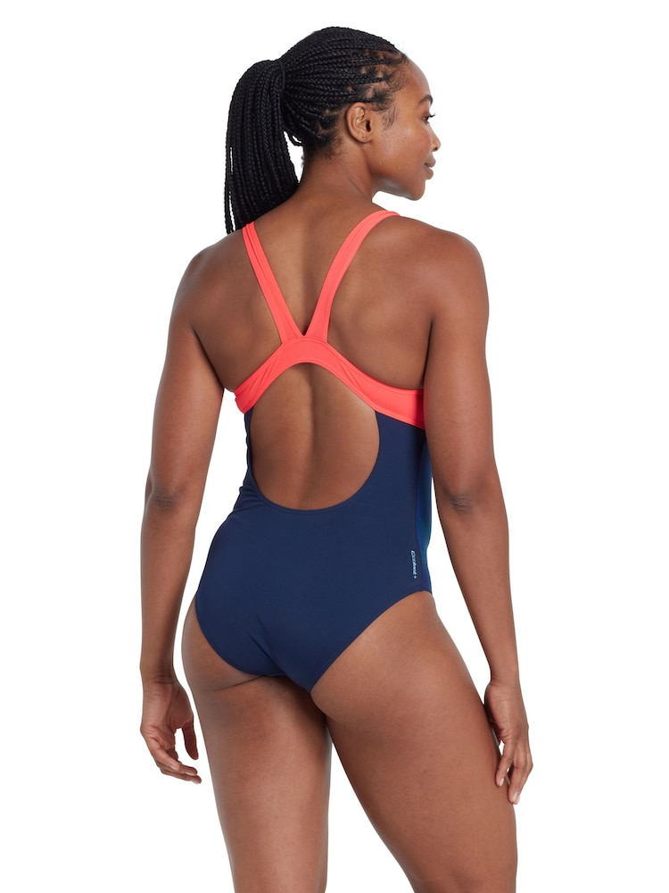 Zoggs Blue Orbital Speedback Swimsuit - Image 2 of 7