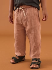 Maro Rugină - Pantaloni din bumbac texturat moale 100% (3luni-7ani) - Image 1 of 7
