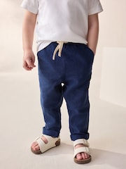 Navy Blue Linen Blend Trousers (3mths-7yrs) - Image 1 of 7
