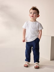 Navy Blue Linen Blend Trousers (3mths-7yrs) - Image 3 of 7