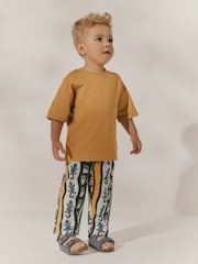 Multi Printed Wide Leg Linen Blend Pull On Trousers (3mths-7yrs) - Image 2 of 9