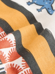 Multi Printed Wide Leg Linen Blend Pull On Trousers (3mths-7yrs) - Image 7 of 9
