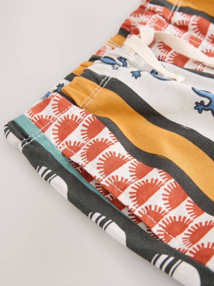 Meerkleurige print - Broek met wijde pijpen van linnenmix met aantrekkoord (3mnd-7jr) - Image 8 of 9