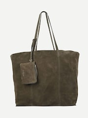 Off The Hook Green Lauryn Shopper Suede Tote Bag - Image 1 of 6