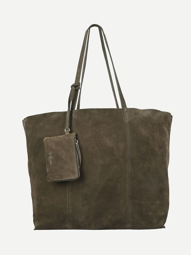 Off The Hook Green Lauryn Shopper Suede Tote Bag - Image 1 of 6 Off The Hook Green Lauryn Shopper Suede Tote Bag - Image 1 of 6