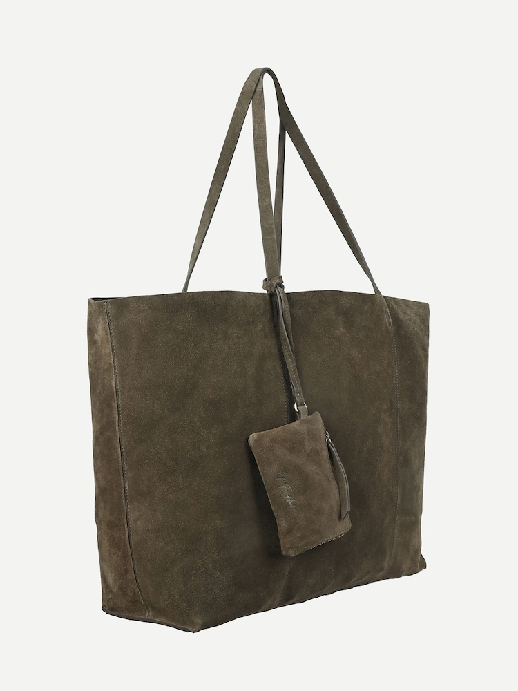 Off The Hook Green Lauryn Shopper Suede Tote Bag - Image 2 of 6 Off The Hook Green Lauryn Shopper Suede Tote Bag - Image 2 of 6