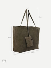 Off The Hook Green Lauryn Shopper Suede Tote Bag - Image 3 of 6