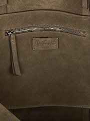 Off The Hook Green Lauryn Shopper Suede Tote Bag - Image 4 of 6