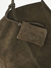 Off The Hook Green Lauryn Shopper Suede Tote Bag - Image 5 of 6