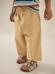 Ochre Yellow Wide Leg 100% Cotton Chino Trousers with Elasticated Waist (3mths-7yrs) - Image 1 of 8