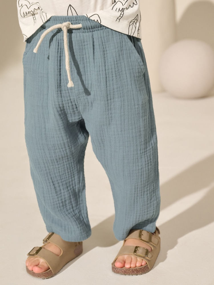 Azul - Pantalones de algodón 100% de textura suave (3meses-7años) - Imagen 1 de 8 Azul - Pantalones de algodón 100% de textura suave (3meses-7años) - Imagen 1 de 8