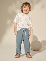 Albastru - Pantaloni din bumbac texturat moale 100% (3luni-7ani) - Image 2 of 8