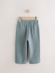 Albastru - Pantaloni din bumbac texturat moale 100% (3luni-7ani) - Image 6 of 8