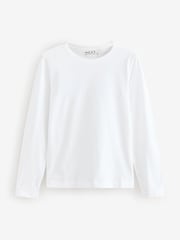 New White 100% Cotton Long Sleeve T-Shirt - Image 5 of 7