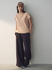 Neutral V-Neck Cap Sleeve T-Shirt - Image 3 of 7