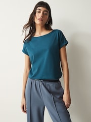 Bleu sarcelle - Top T-shirt Mancherons - Image 2 of 5