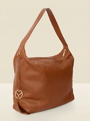 Sosandar Brown Leather Large Slouchy Bag - Image 4 of 5