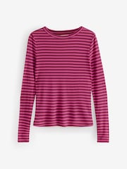 Burgundy Red 100% Cotton Long Sleeve T-Shirt - Image 7 of 8