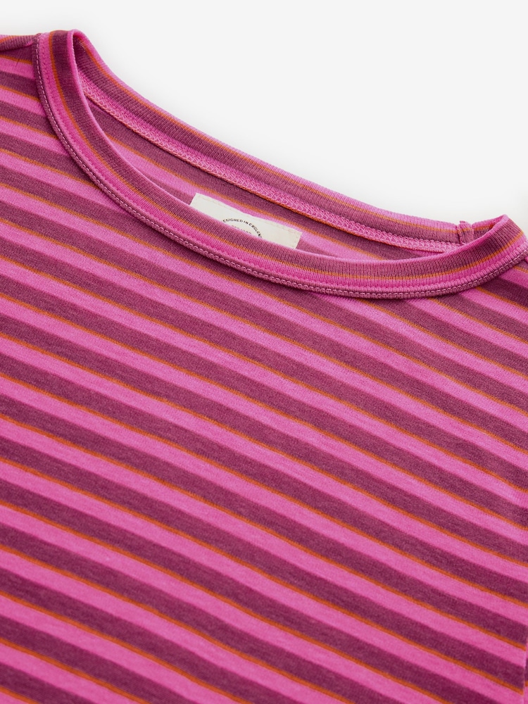 Burgundy Red 100% Cotton Long Sleeve T-Shirt - Image 8 of 8