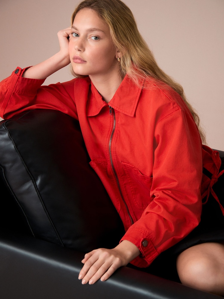 Rot - 100% Cotton Worker Jacket - Bild 1 von 8 Rot - 100% Cotton Worker Jacket - Bild 1 von 8