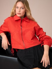 Red 100% Cotton Worker Jacket - Image 2 of 8