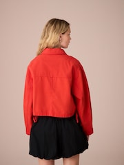 Red 100% Cotton Worker Jacket - Image 4 of 8
