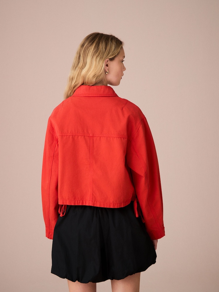 Red 100% Cotton Worker Jacket - Image 4 of 8