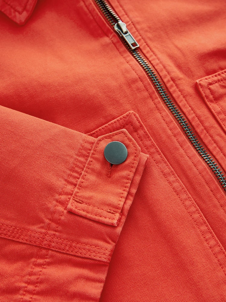 Red 100% Cotton Worker Jacket - Image 8 of 8