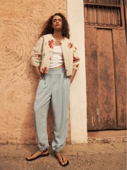 Ecru Cream Floral Print Quilted Jacket - Image 2 of 7